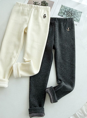 25秋冬款童装小熊女童休闲裤运动百搭舒服加绒打底裤TTTM25DC66H