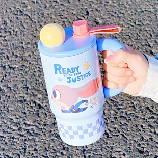 疯狂动物城保温杯联名朱迪高颜值儿童水杯316不锈钢学生双饮杯子