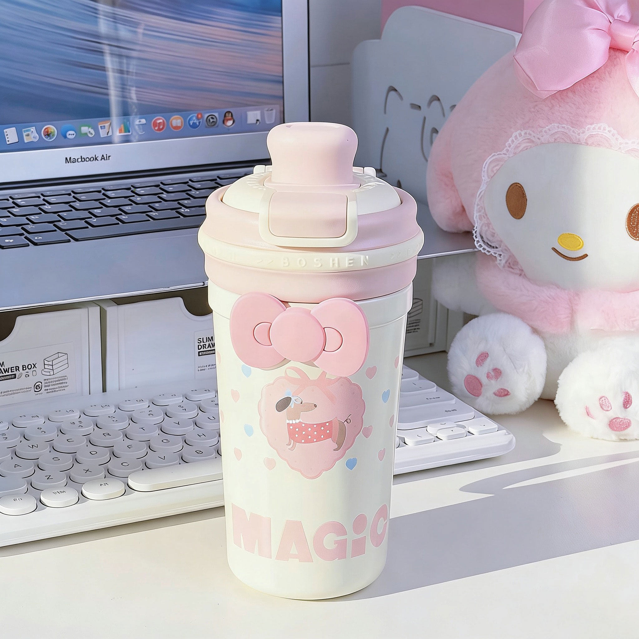 可爱保温杯女生2025新款304不锈钢水杯高颜值学生桌面双饮泡茶杯,餐饮具,保冷/保温杯,淘宝优惠券,粉丝福利购,淘宝优惠卷