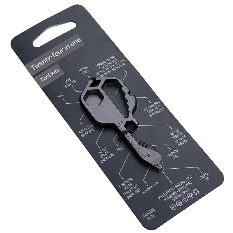 多功能24合1钥匙扣不锈钢卡通挂件配件 创意简约开瓶神器工具H