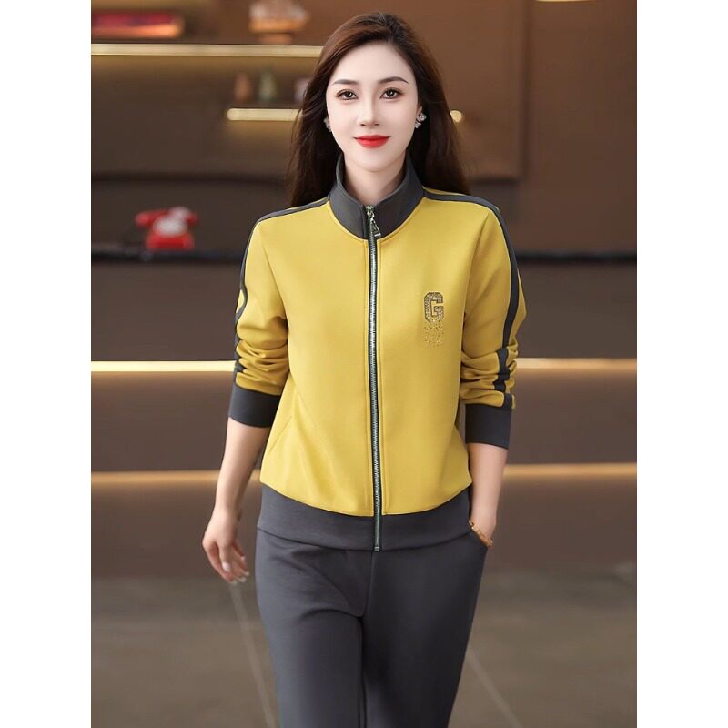 休闲运动服套装女春秋2026新款时尚洋气韩版宽松显瘦阔腿裤两件套