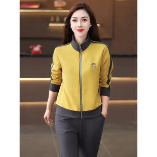 洋气韩版 休闲运动服套装 女春秋2026新款 时尚 两件套 宽松显瘦阔腿裤