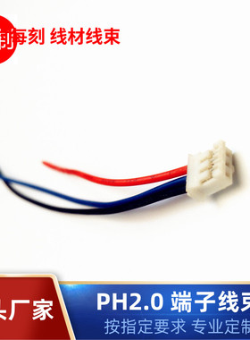 250mm长单头PH2.0端子线 28号 3P彩色排线 LED灯饰灯条接插线定制