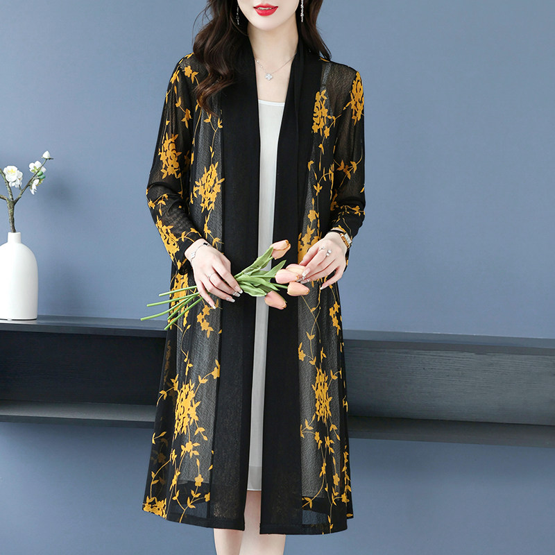 防晒衣服女士夏季薄开衫外搭2023新款气质上衣中长款披风雪纺外套