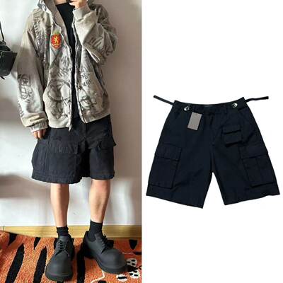 B家Cargo shorts 水洗做旧多口袋工装休闲短裤五分裤巴黎风格潮裤