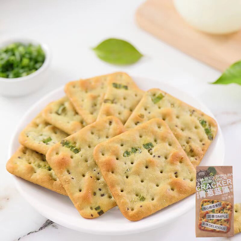 台湾上友SUN FRIEND奇亚籽螺旋藻迷迭香岩盐苏打饼180g青葱香饼干
