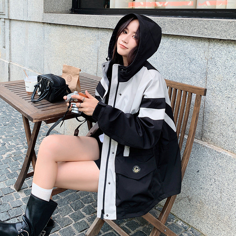 【现货】新款图撞色冲锋衣风衣外套301A-8985-P195-K268,女装风衣,2C301
