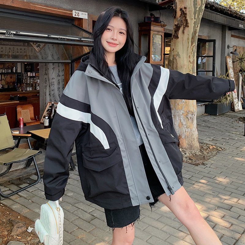 【现货】新款图撞色冲锋衣风衣外套301A-8985-P195-K268,女装风衣,2C301