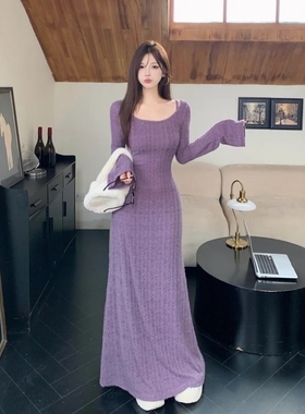 instunning法式高级感紫色蕾丝连衣裙女2025新款气质罩衫套装裙子