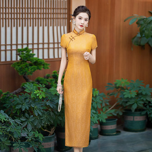 二小姐旗袍｜2024春季新款真丝旗袍中式桑蚕丝连衣裙手工