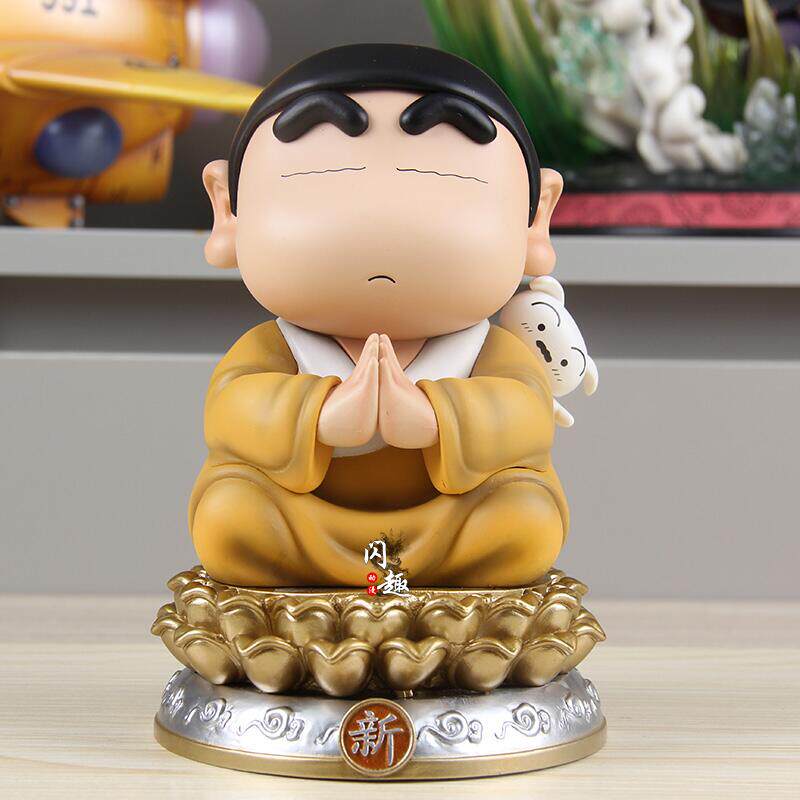 蜡笔小新 我蜡慈悲好运莲莲佛祖小新手办创意可爱车载动漫公仔