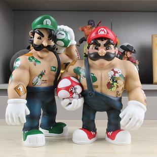 肌肉马大里小奥路易吉潮玩GK手办摆件社会人游戏手办模型摆件周边