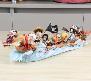 国产划龙舟草帽团十人LBS端午节场景手办模型雕像动漫摆件