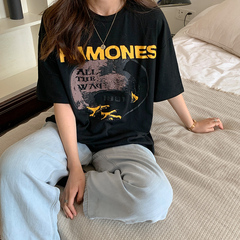 New cartoon print loose short sleeve T-shirt