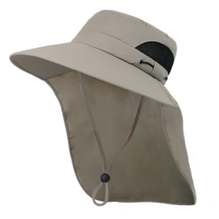 渔夫帽男夏季防紫外线遮阳帽子男士钓鱼遮脸防晒帽大檐太阳帽男款