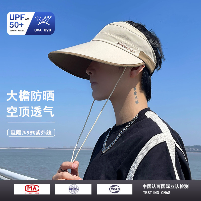 夏季大檐防晒空顶帽男户外遮阳帽图片