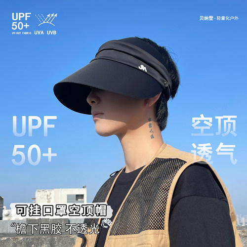 男士空顶大檐防晒帽透气无顶帽子