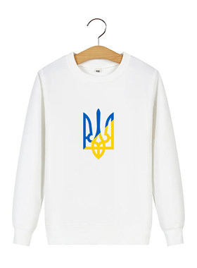 乌克兰Ukraine国家地图标志国家队长袖卫衣男女圆领宽松加绒定制
