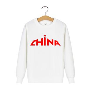 国风潮流CHINA我爱中国节假日出游diy男女情侣服装 纯棉圆领卫衣衫