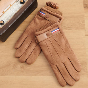 新款手套男士冬季保暖防寒加绒加厚触屏时尚骑车防风跑步加大手套