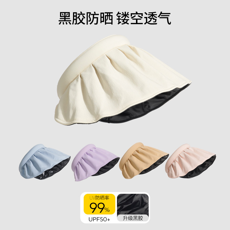 夏季防紫外线空顶遮阳帽女防晒遮脸可折叠贝壳帽发箍黑胶骑车防风在类目 服饰配件/皮带/帽子/围巾, 帽子中 - 来自Buy2taobao.com提供专业的淘宝代购服务