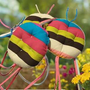 圆形坐垫薄团泡泡垫圆石凳垫子椅子垫吧台圆形板凳垫定做加绑带