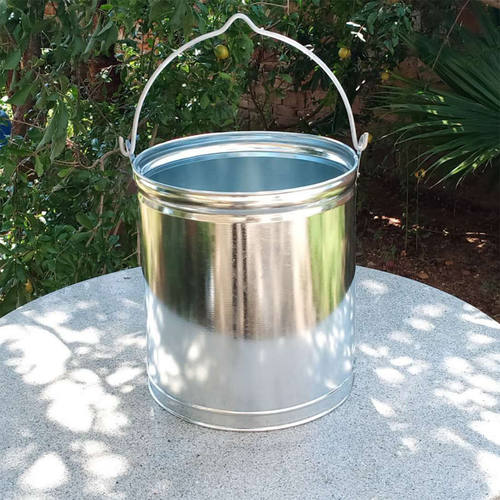 家用加厚直桶水桶圆形提水手提镀锌铁皮桶装油桶水井桶