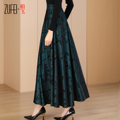 垂坠大摆高腰a字半身裙秋冬新款 妈妈优雅休闲跳舞显瘦遮胯长裙子