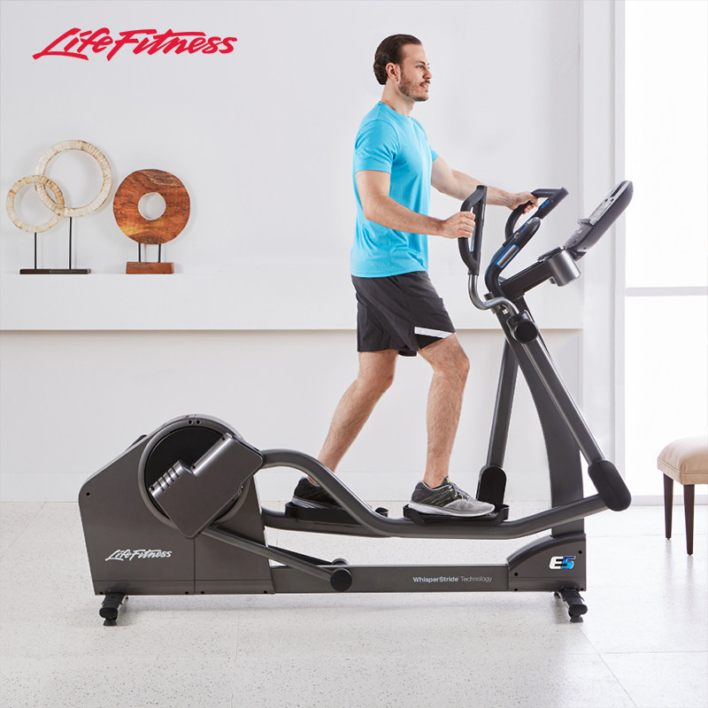 LifeFitness力健椭圆机E5可调步幅磁控漫步机家用健身房器材 进口