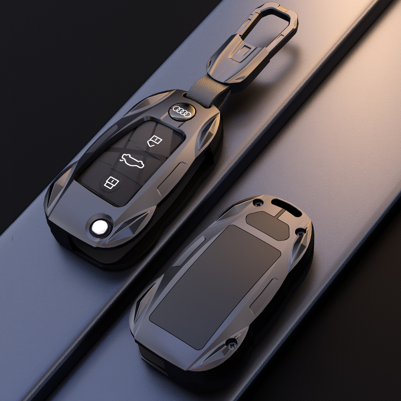适用于奥迪Q3钥匙套折叠老款tt/a3/A1高档q2l/Q7/q5车专用包壳扣