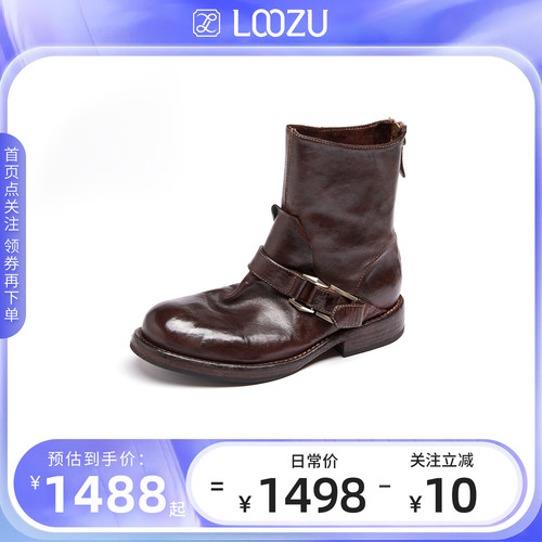龙足复古骑士靴帅气皮带扣机车靴2026秋季新款英伦风切尔西短靴单