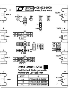 DC1422A-A 开发板 《 LTC6605-7 - DUAL MATCHED 7MHZ LO    》