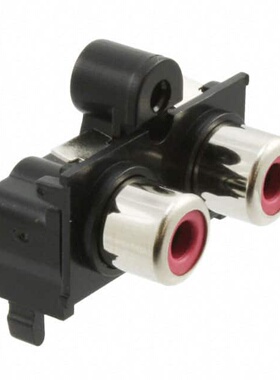 RCJ-2122 连接器 《 RCA JACK 2P 1 X 2 HORIZ TH RD/RD    》