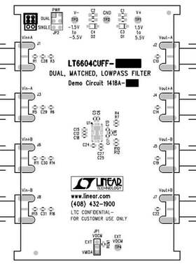 DC1418A-C 开发板 《 LT6604-10 DUAL MATCHED 10MHZ 4TH    》