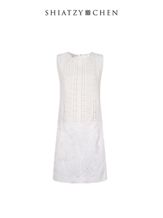 夏姿·陈新中式 蕾丝珠绣提花连衣裙110155 CHEN SHIATZY