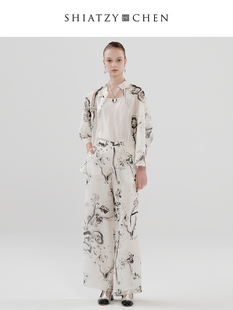 SHIATZY 艷實(shí)系列歐根紗印花珠飾外套 夏姿·陳2024年新品 CHEN