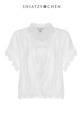 SHIATZY CHEN/夏姿·陈新中式蕾丝拼接真丝上衣123161