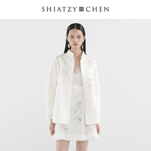 SHIATZY 墨沫系列歐根紗刺繡夾棉兩件套641036 夏姿·陳新品 CHEN