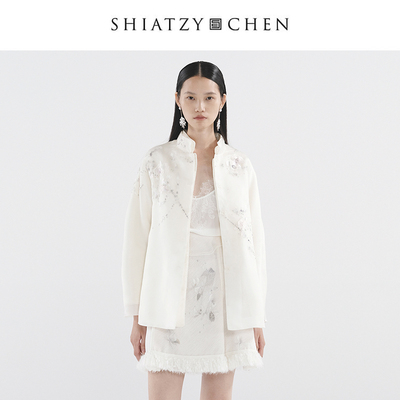 SHIATZY CHEN/夏姿·陈新品墨沫系列欧根纱刺绣夹棉两件套641036