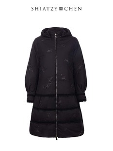 SHIATZY 夏姿·陈秋冬连帽立领刺绣羽绒大衣621017 CHEN