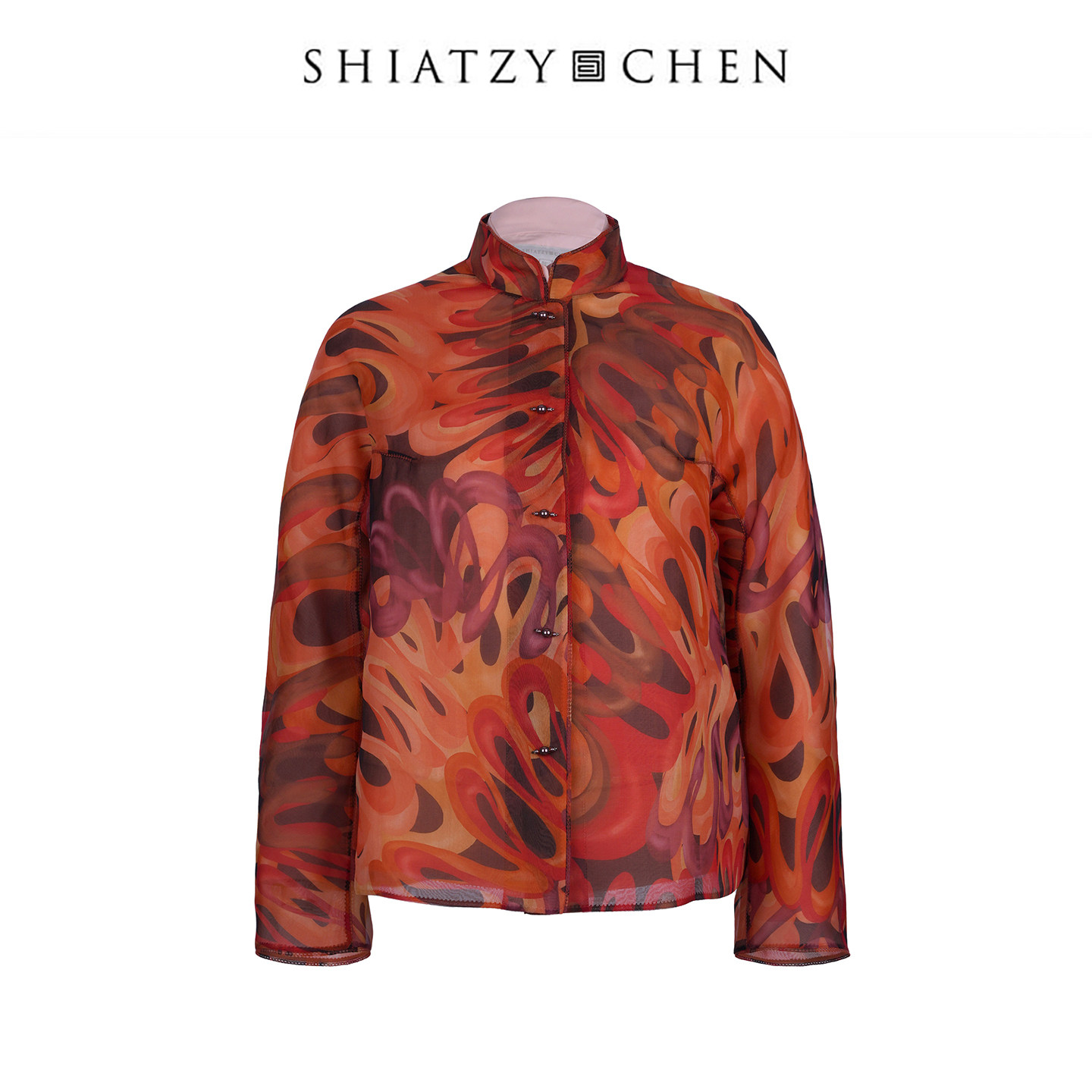 SHIATZY CHEN/夏姿·陈曲境系列丝质色纱乌干纱两件式外套658386