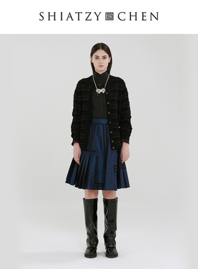 SHIATZY CHEN/夏姿·陈曲境系列圆领孔洞羊毛开衫655579