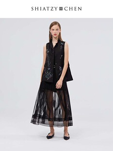 SHIATZY 夏姿·陈中国风春绮系列女士图腾马甲132314 CHEN