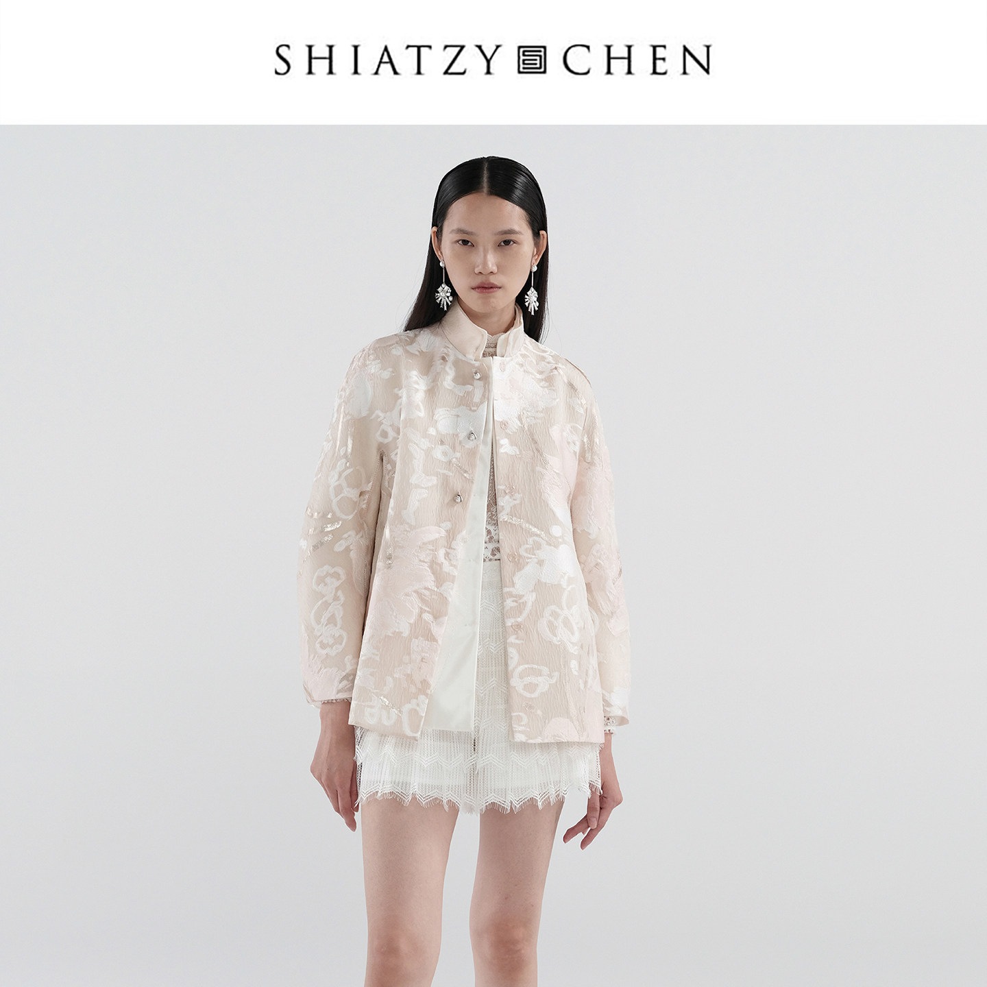 SHIATZY CHEN/夏姿·陈墨沫系列开版乌干纱提花两件套外套641256
