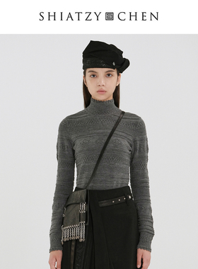 SHIATZY CHEN/夏姿·陈25秋冬新品无边系列高领修身毛衣655628