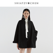 外套641346 夏姿·陈秋冬墨沫系列立领羊毛夹层阔版 SHIATZY CHEN