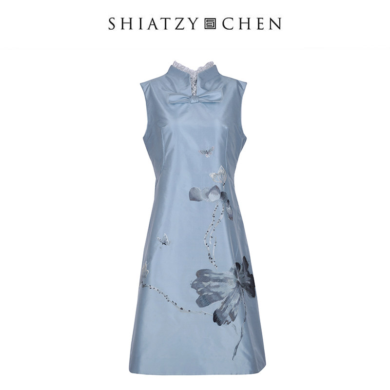 SHIATZY CHEN/夏姿·陈25新品双漪系列立领蝴蝶刺绣连衣裙152435