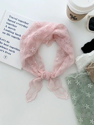 Весенний кружевной милый шарф, атмосферный универсальный платок, французский стиль