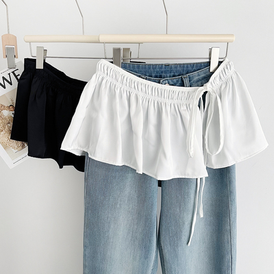 新款黑白纯色屁帘女半身裙