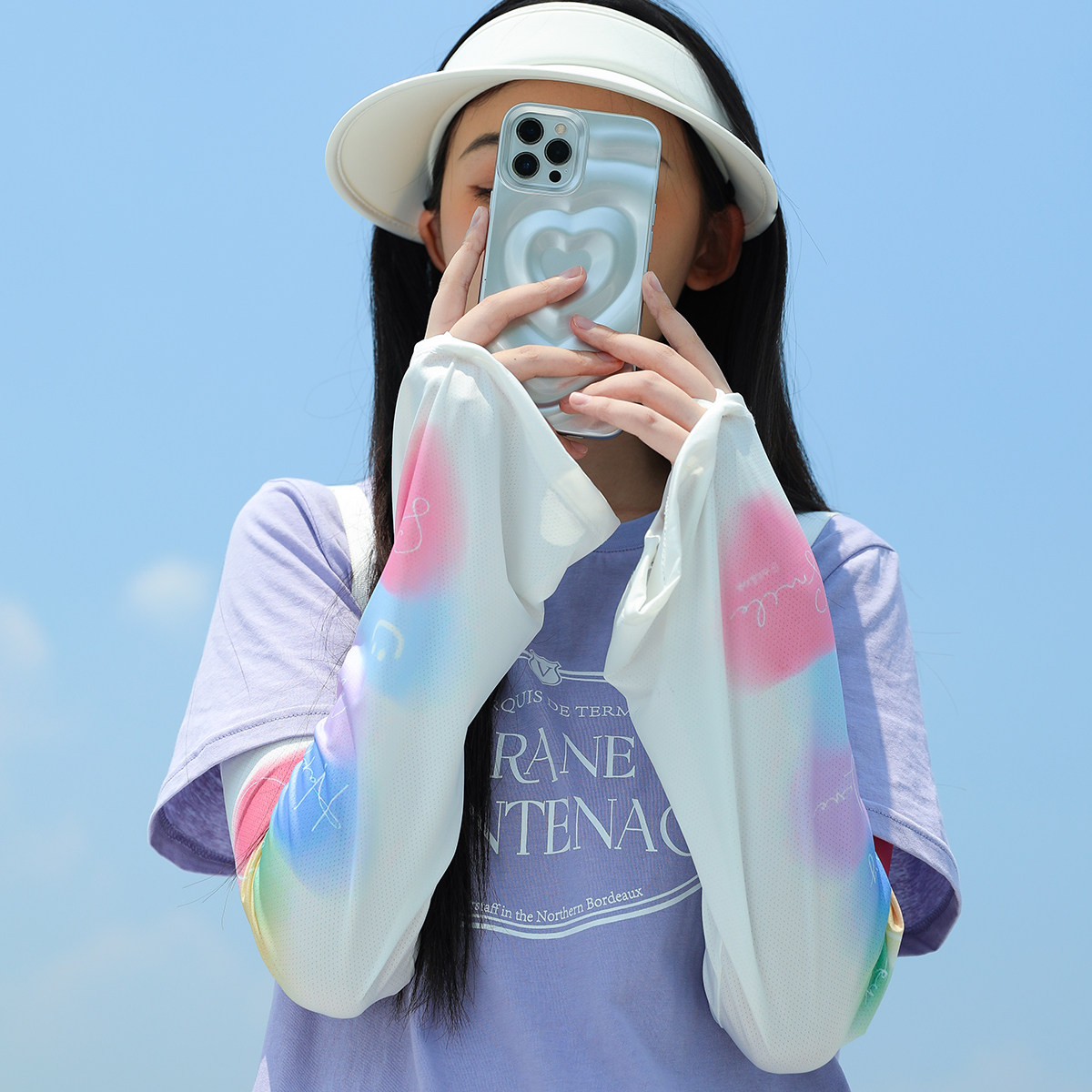 韩国泫雅风户外防晒冰丝冰袖女2026夏季新款时尚洋气护臂挂指袖套